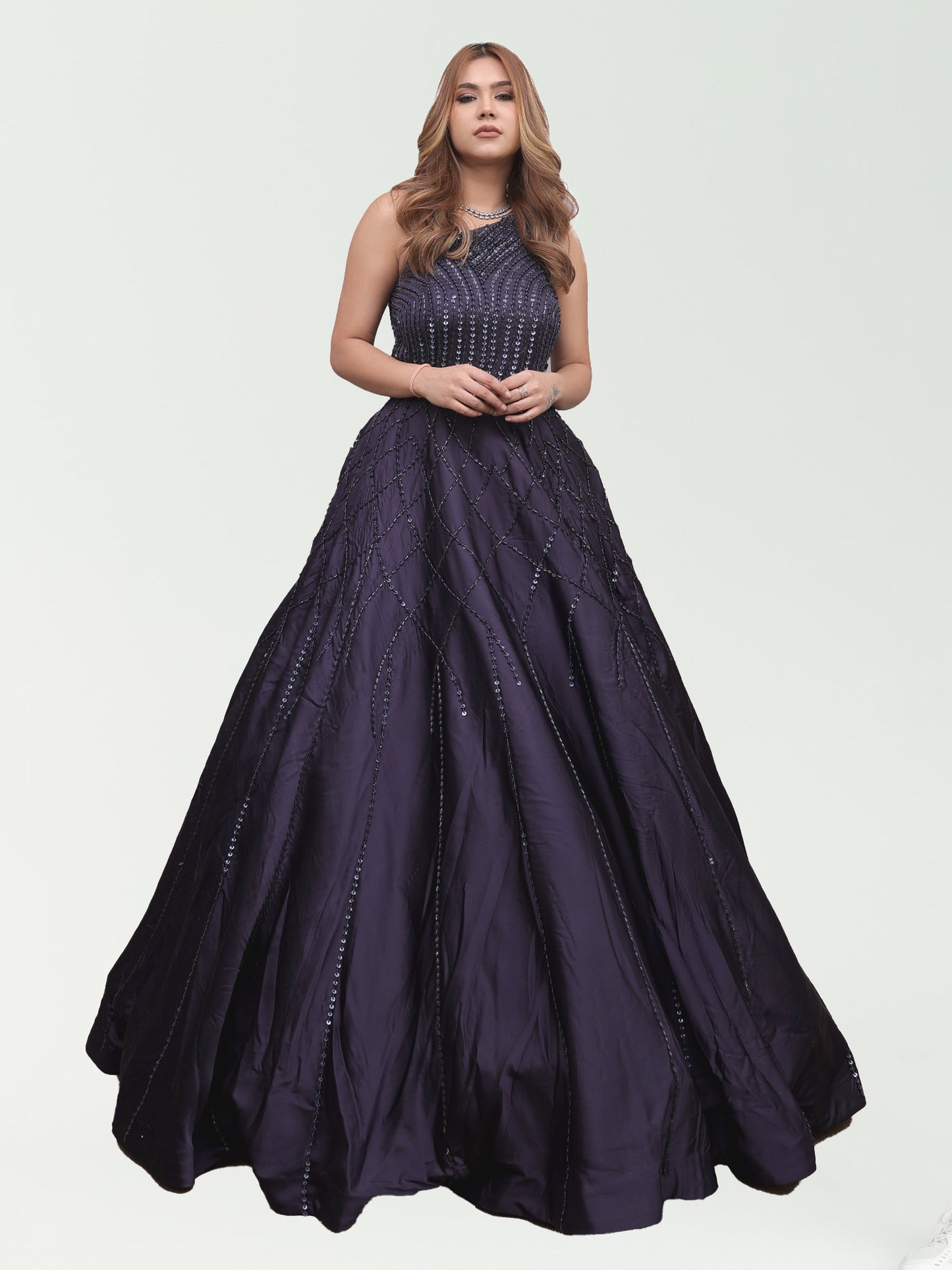 Sahay Navy Blue Purple Gown