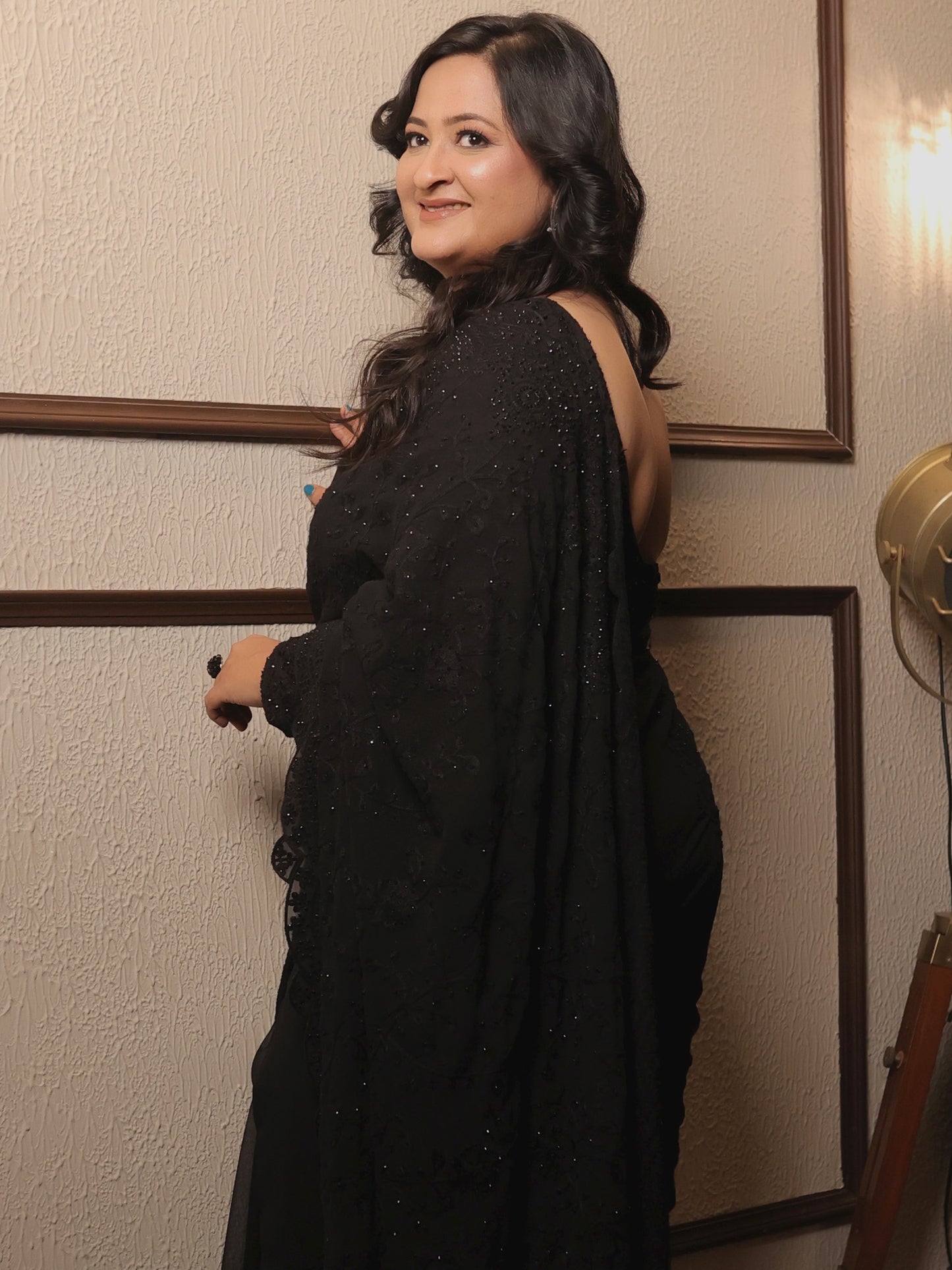 Anika Black Designer Saree