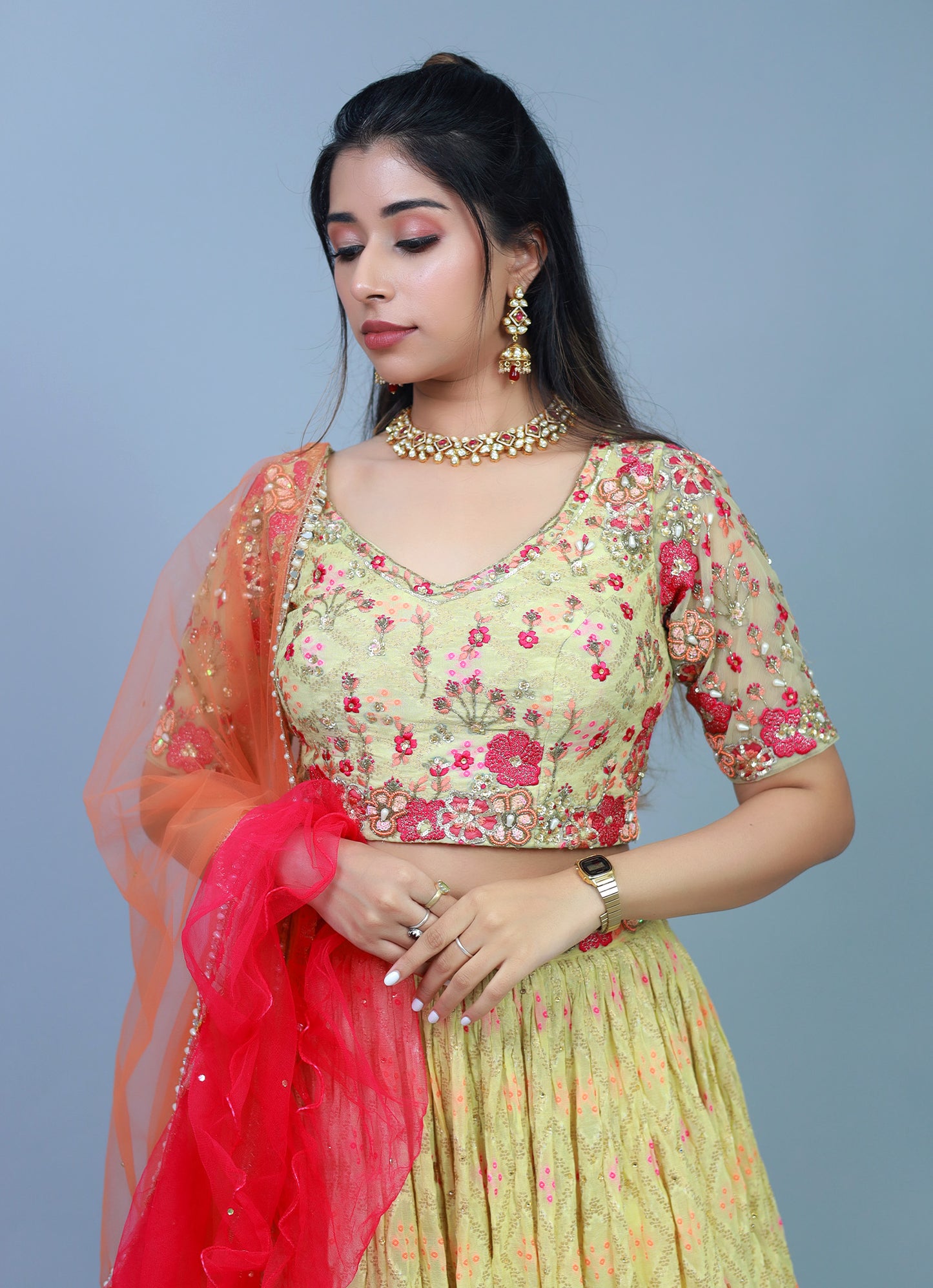 Pranika Banarasi Touch Croptop