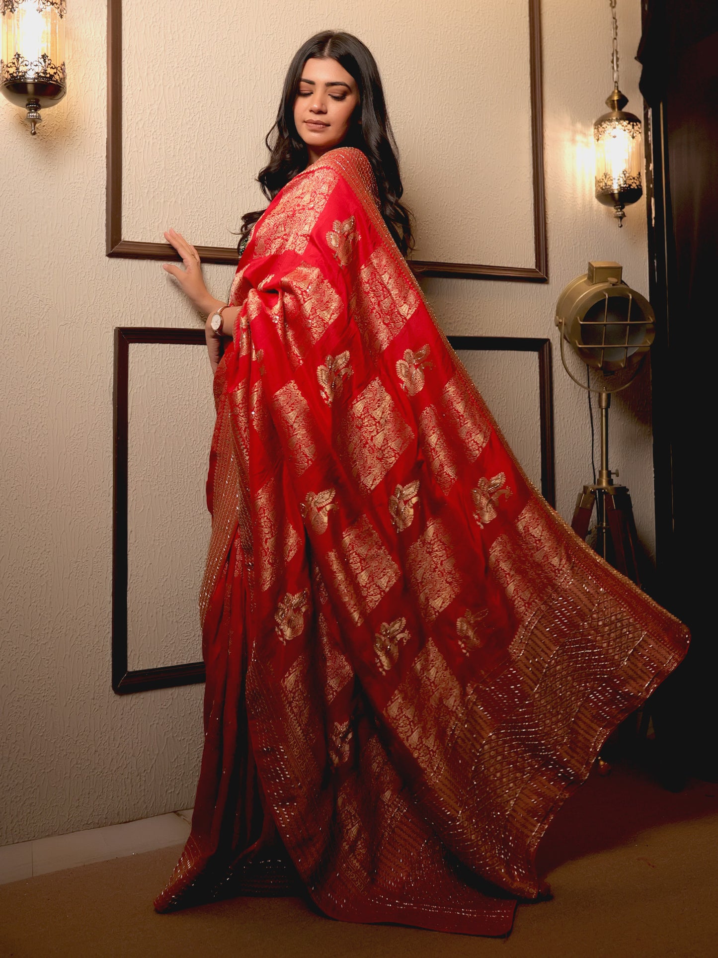 Diya Red Banarsi Saree