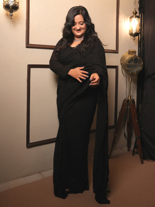Anika Black Designer Saree