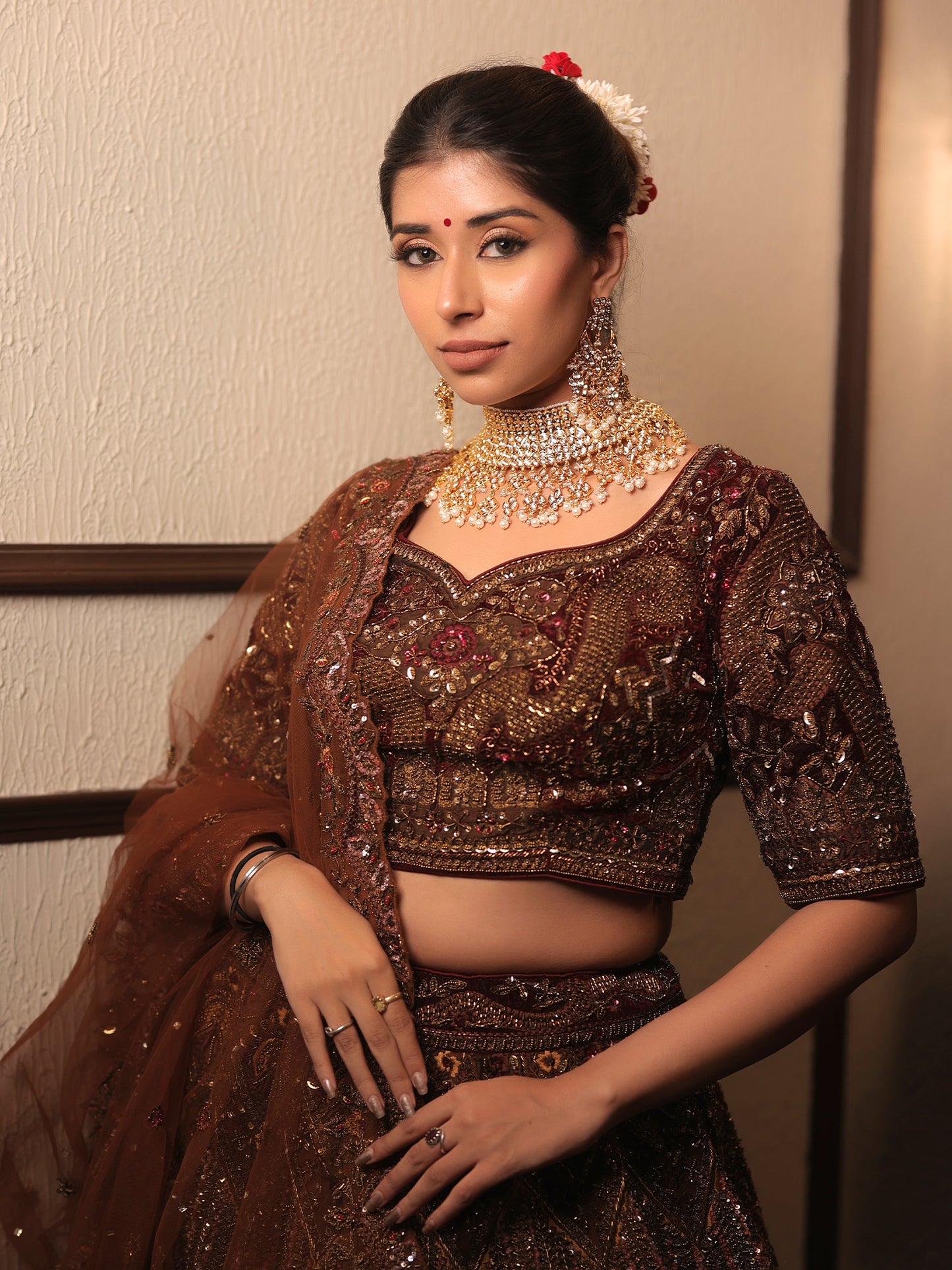 Bhoomi Maroon Bridal Lehenga