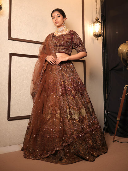 Bhoomi Maroon Bridal Lehenga