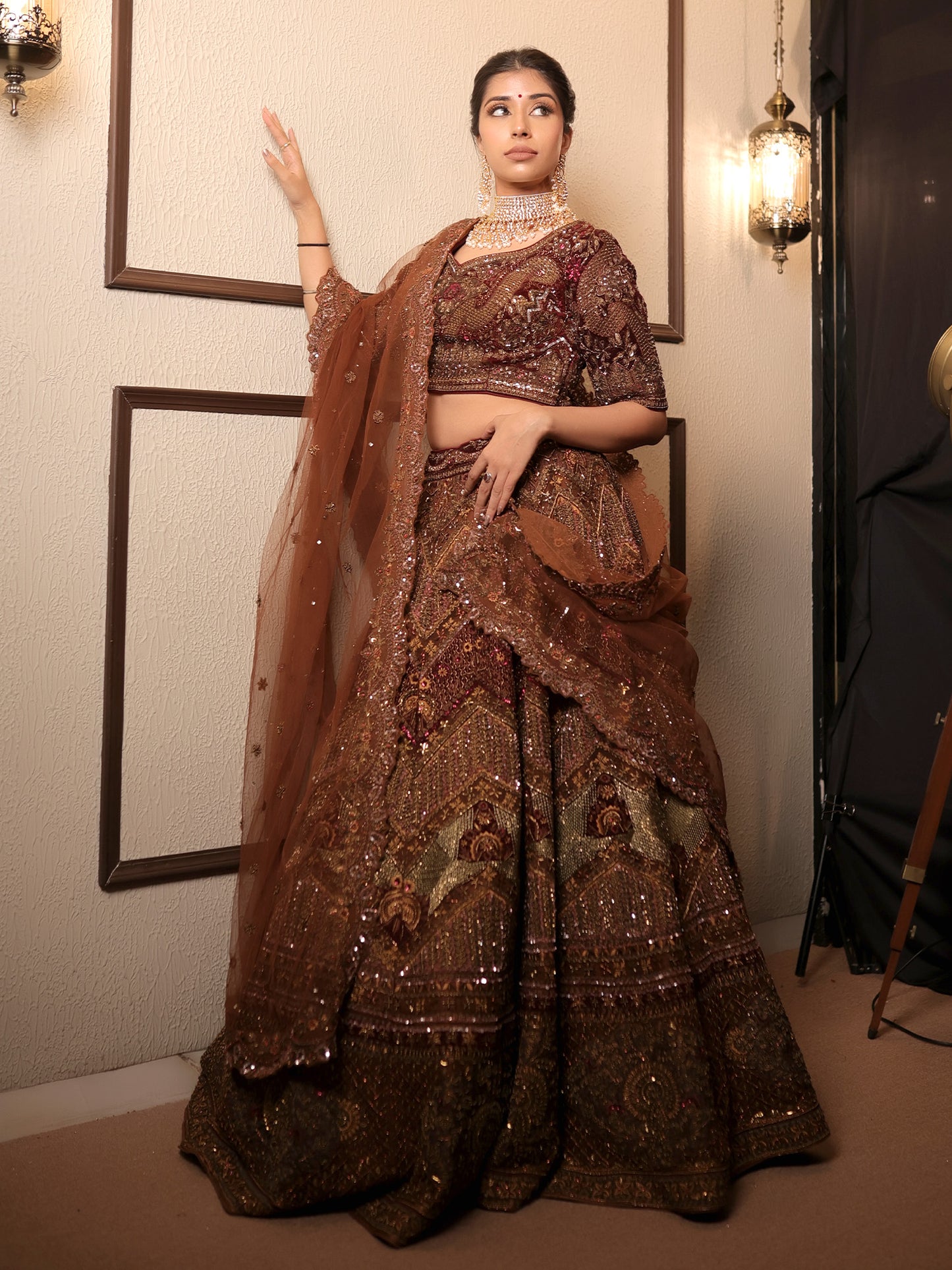 Bhoomi Maroon Bridal Lehenga